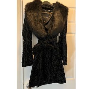 Black Faux Fur Coat